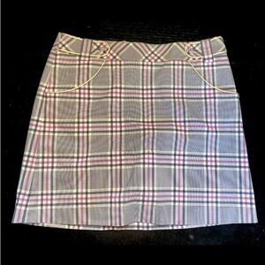 Cutter & Buck Skorts Skirt~Womens Size 10~Golf~Sports~Tennis~Pink & Gray Plaid